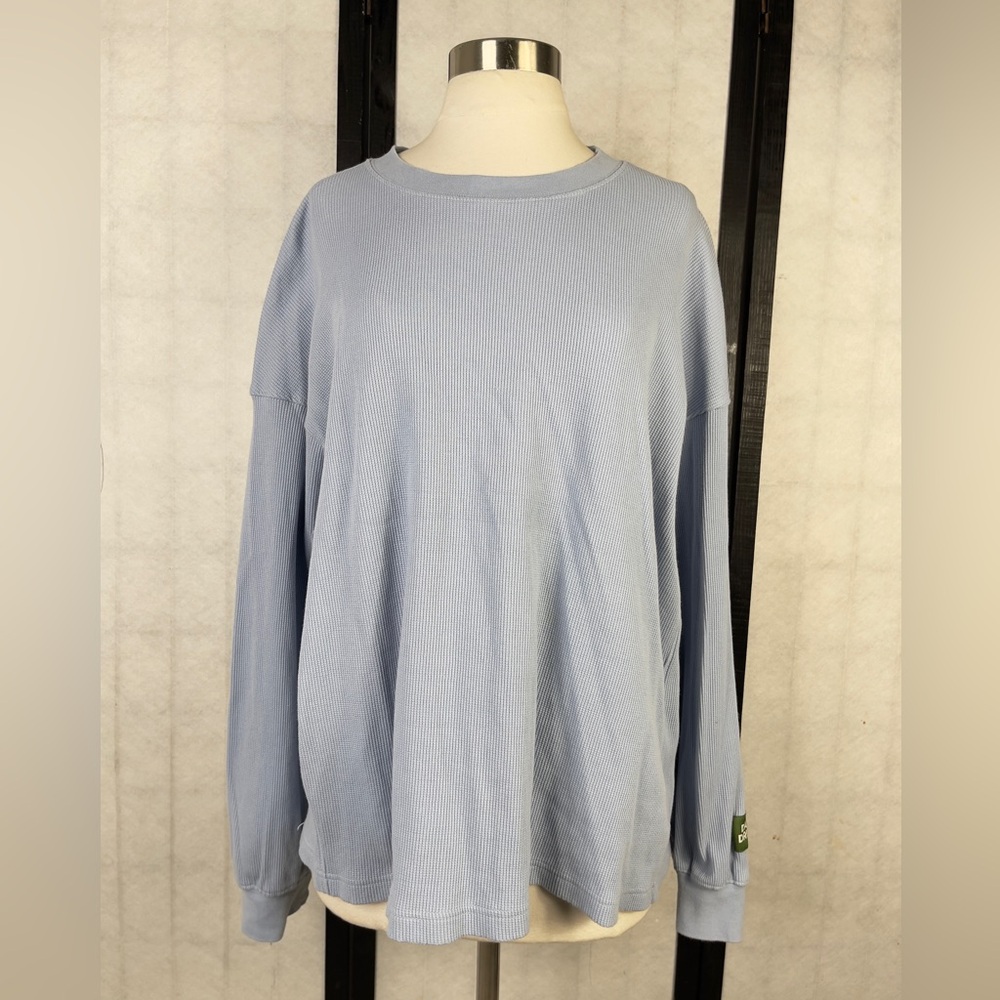 Daily Drills Sky Blue Waffle Knit Top. XS